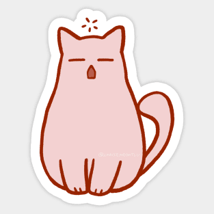 Yawning Pink Kitty by Sunnie Meowtlu Sticker